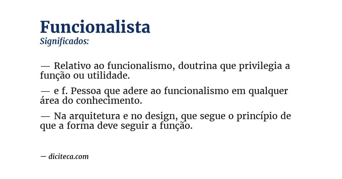 Significado de funcionalista