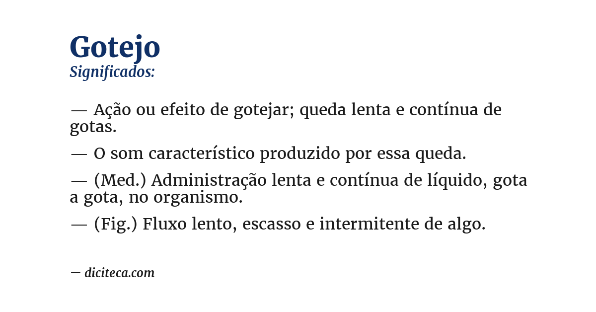 Significado de gotejo