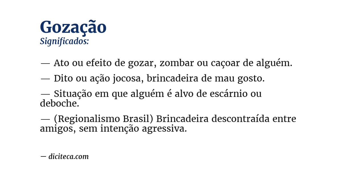 Significado de gozação