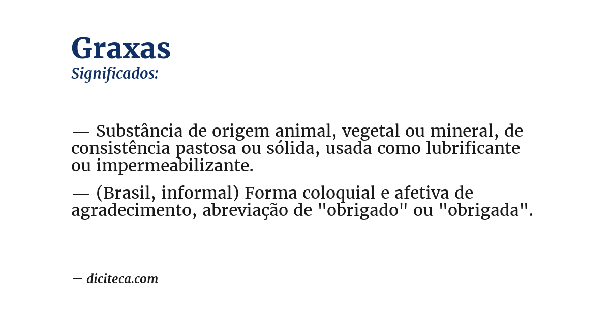 Significado de graxas