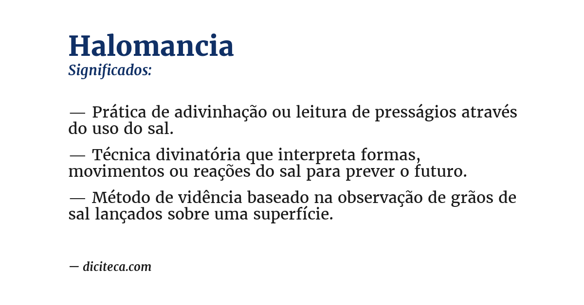 Significado de halomancia