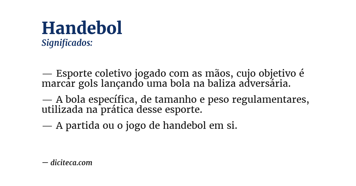 Significado de handebol