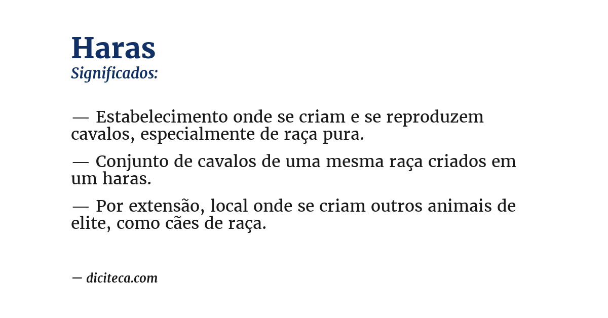 Significado de haras