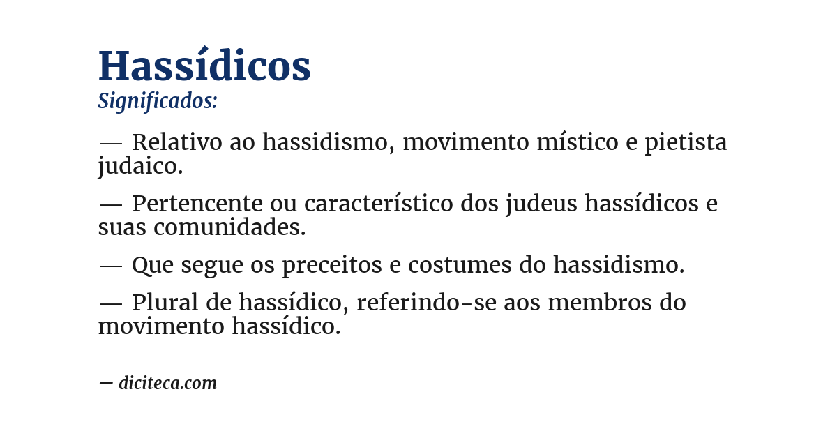 Significado de hassídicos
