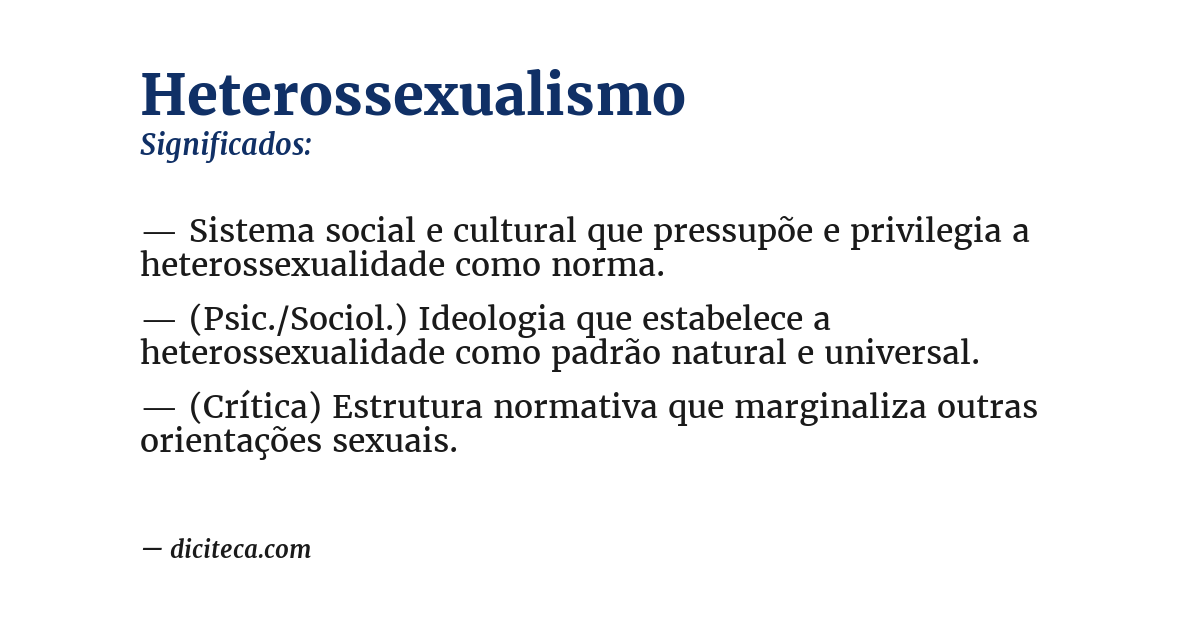 Significado de heterossexualismo