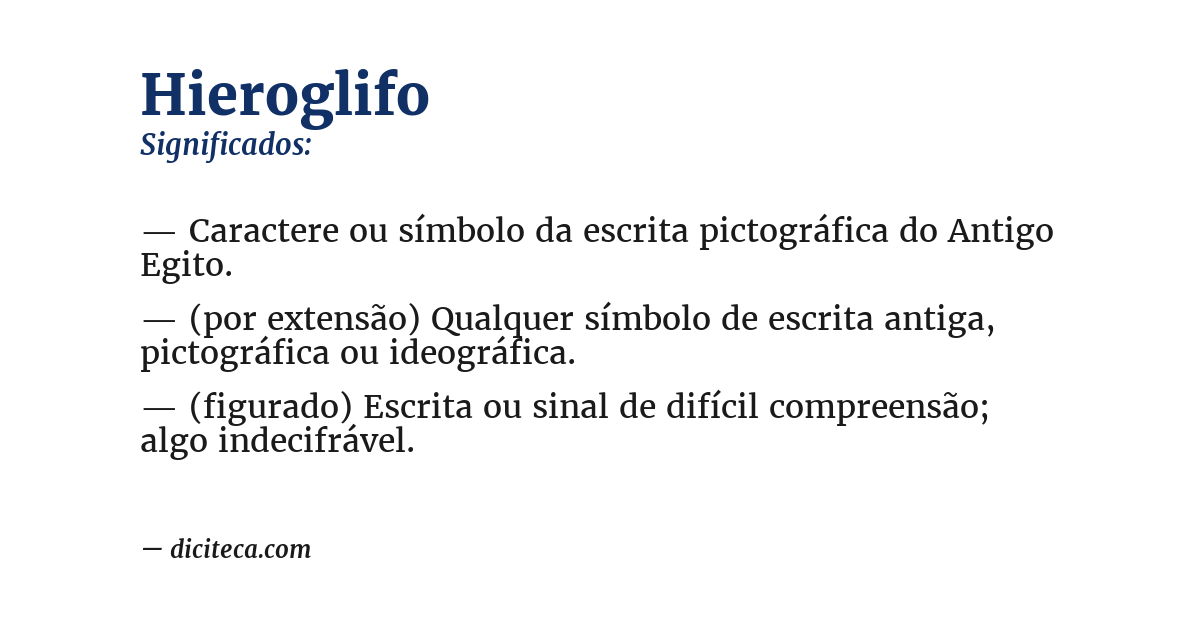 Significado de hieroglifo