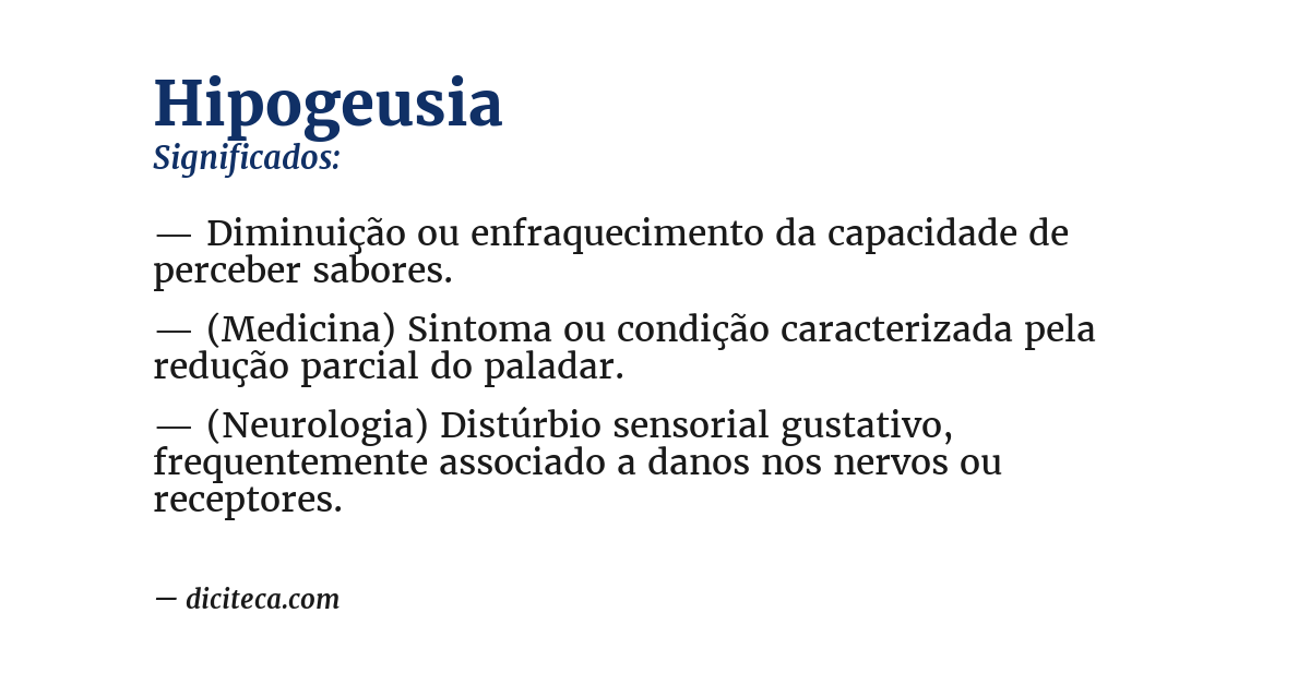 Significado de hipogeusia