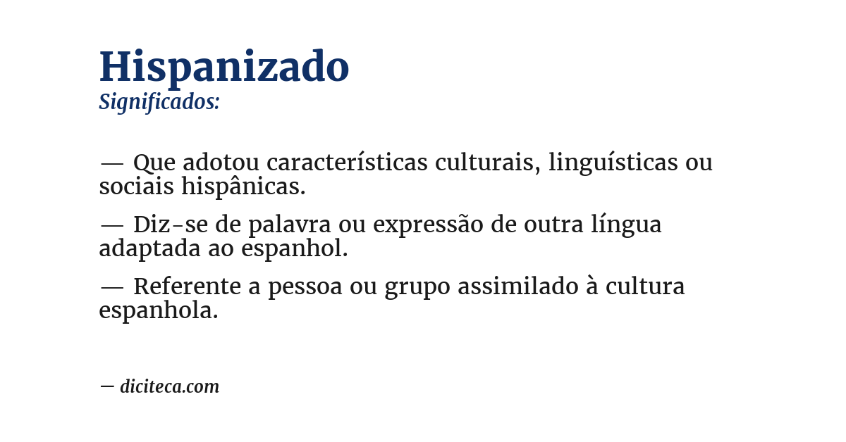 Significado de hispanizado