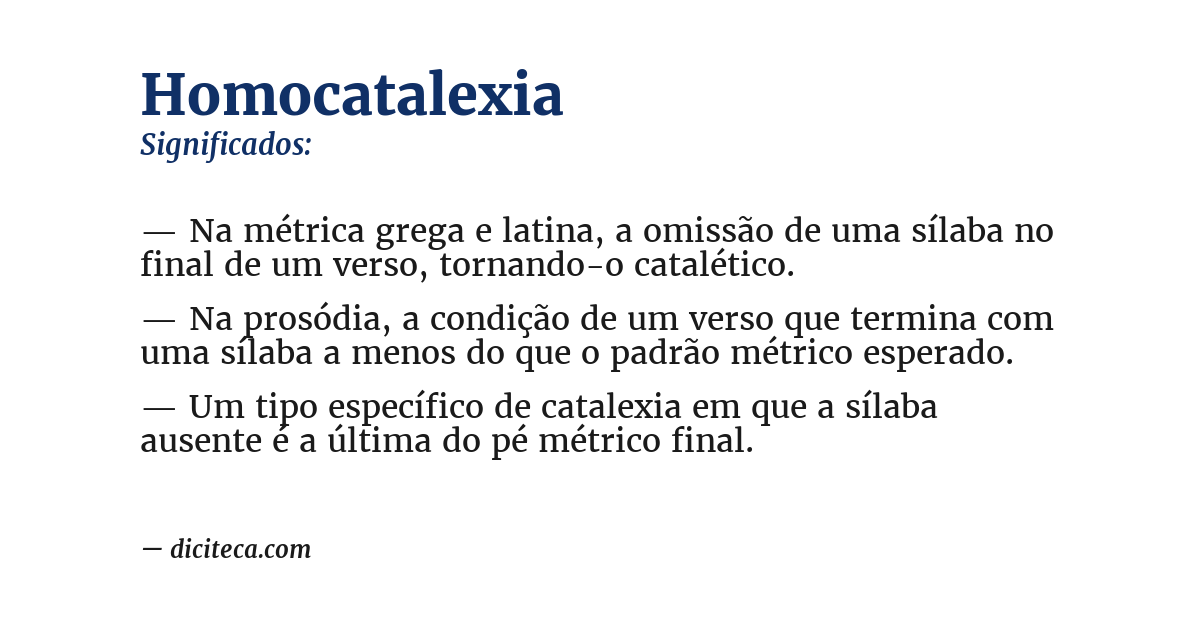 Significado de homocatalexia