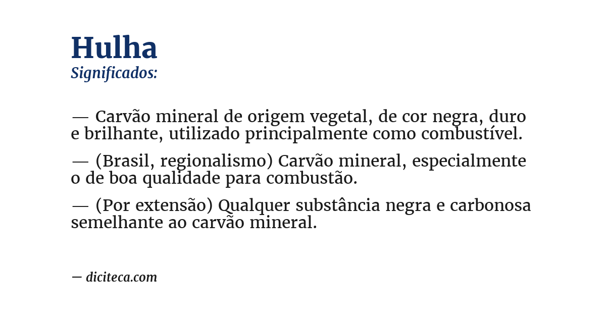 Significado de hulha