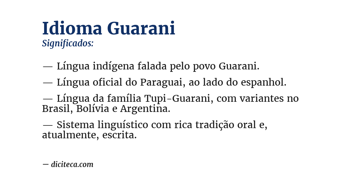 Significado de idioma guarani
