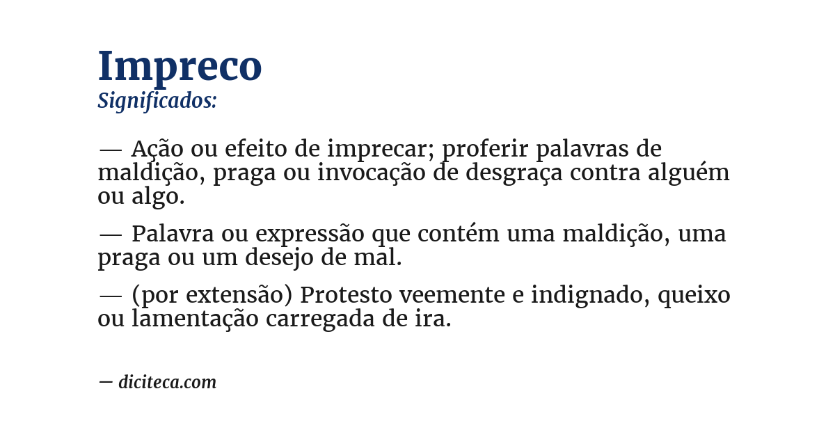 Significado de impreco