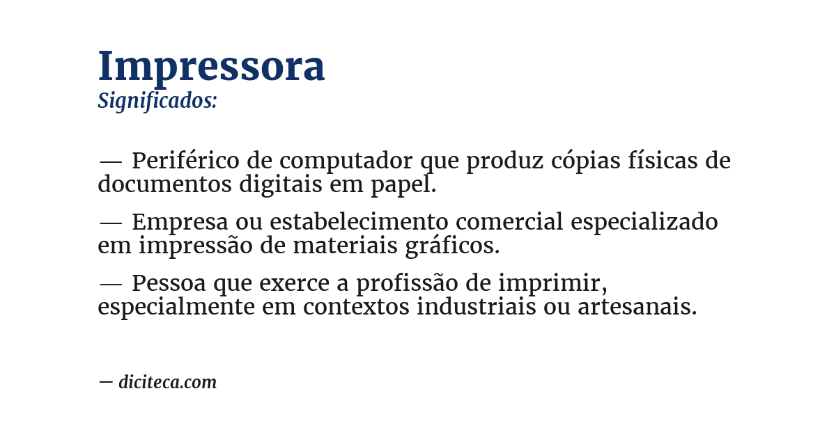 Significado de impressora