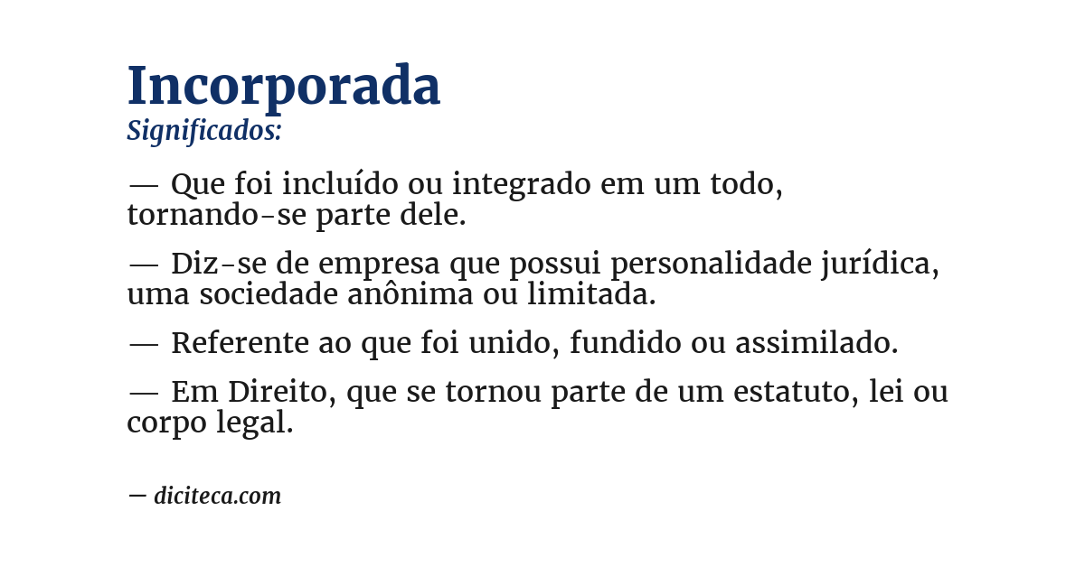 Significado de incorporada