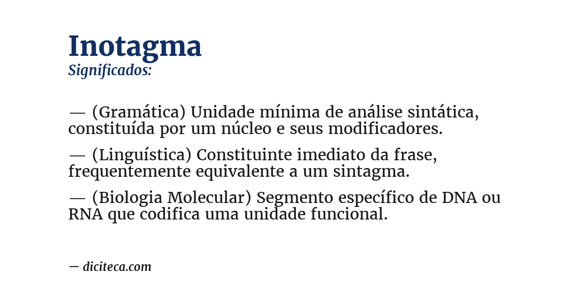 Significado de inotagma