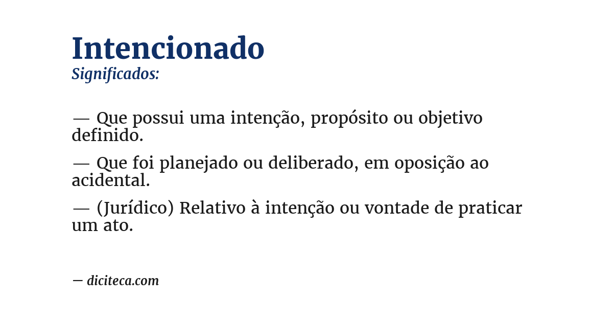 Significado de intencionado