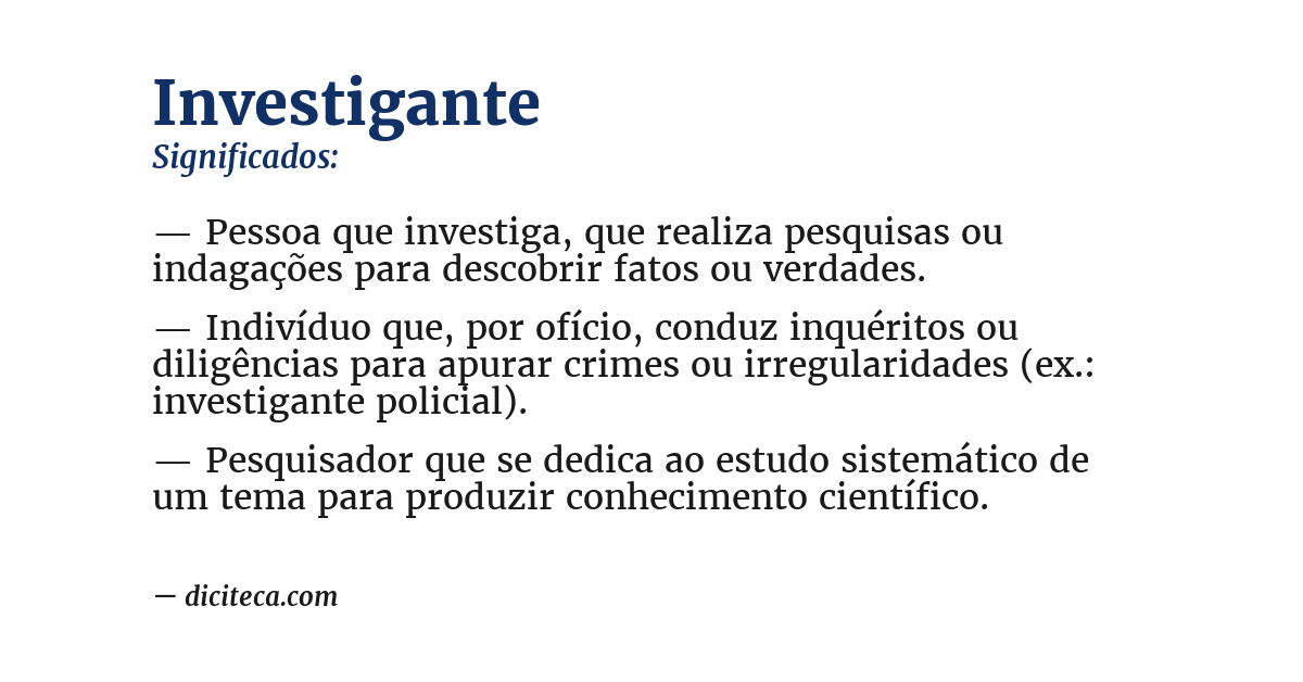Significado de investigante