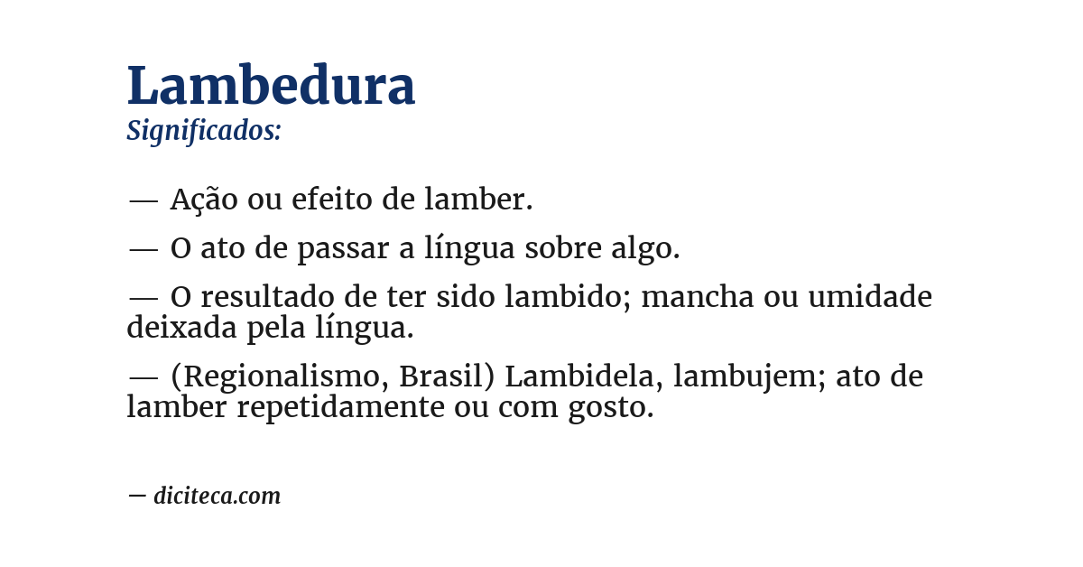 Significado de lambedura