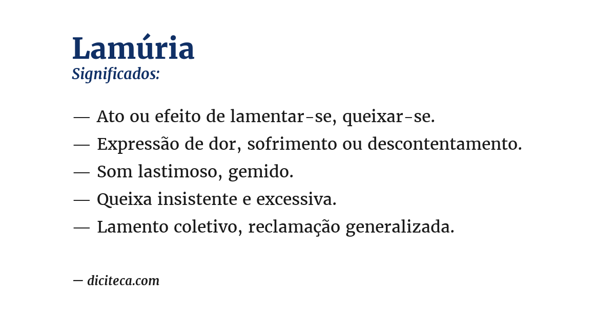 Significado de lamúria