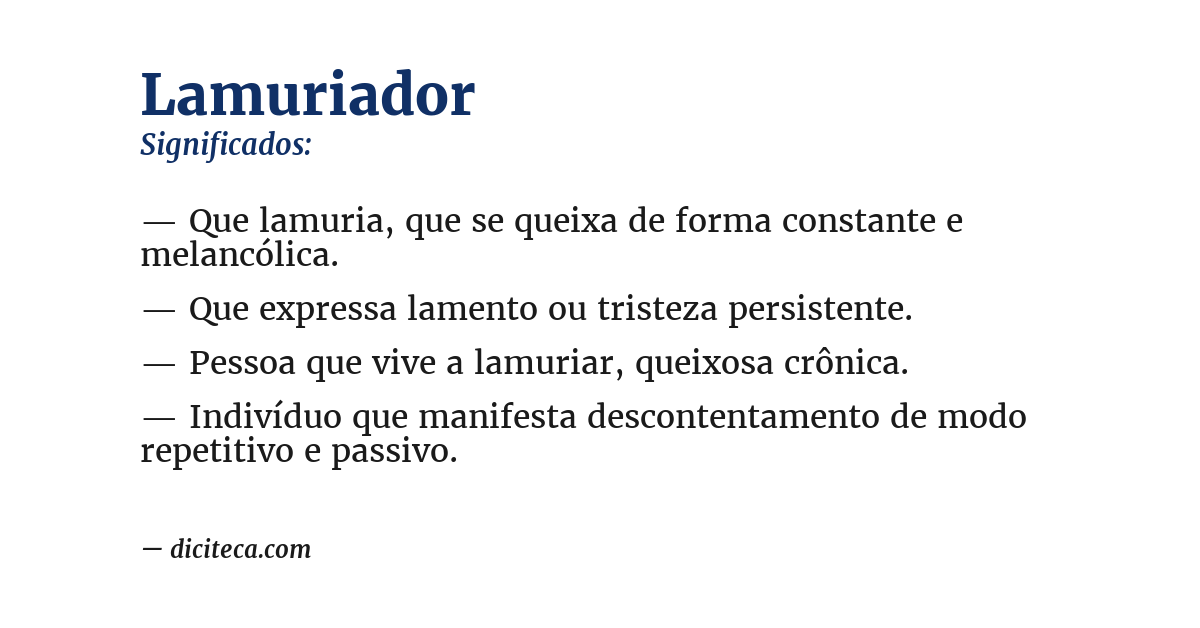 Significado de lamuriador