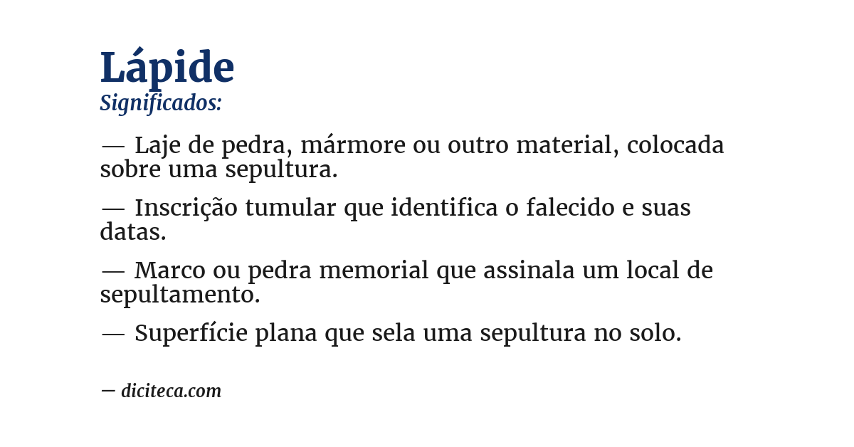 Significado de lápide