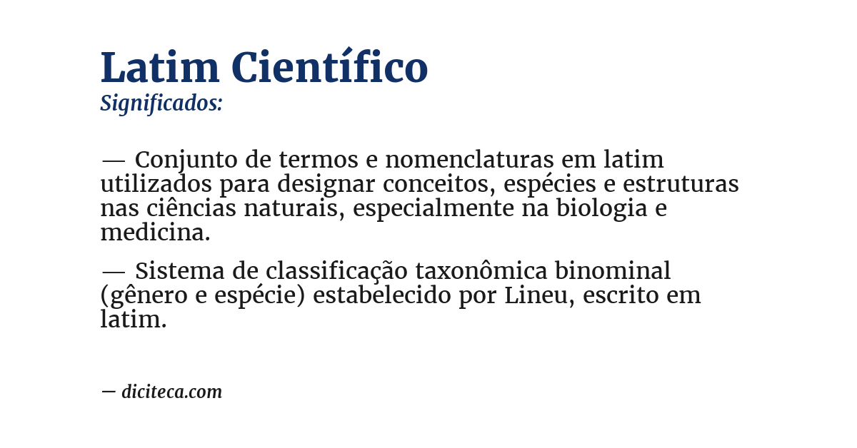 Significado de latim científico