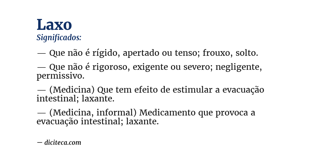 Significado de laxo