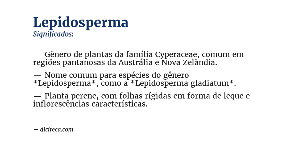 Significado de lepidosperma