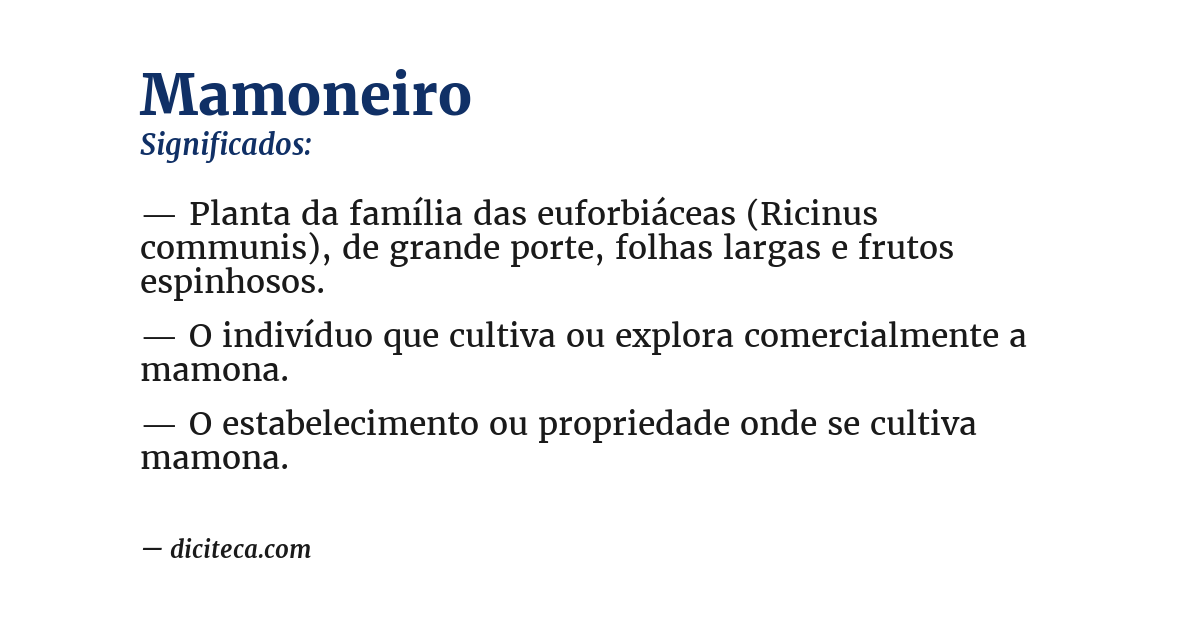 Significado de mamoneiro