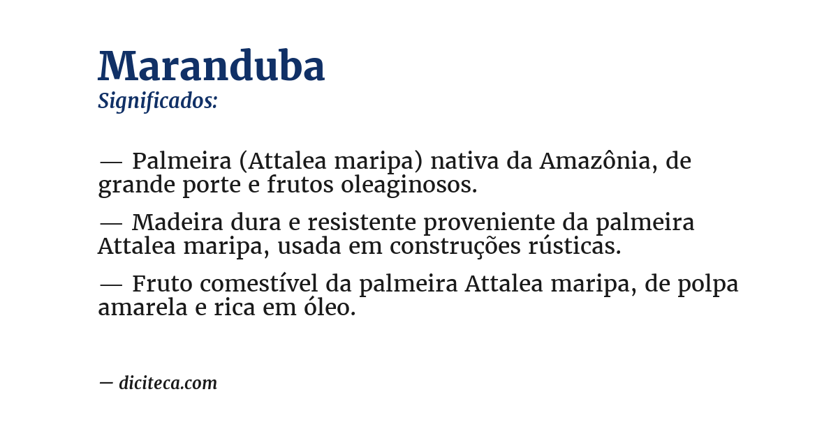 Significado de maranduba