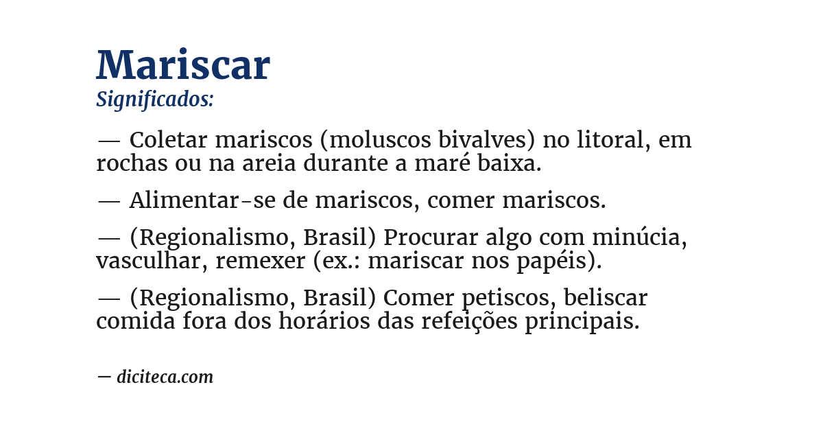 Significado de mariscar