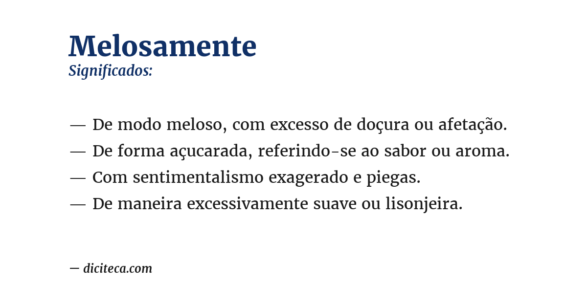 Significado de melosamente