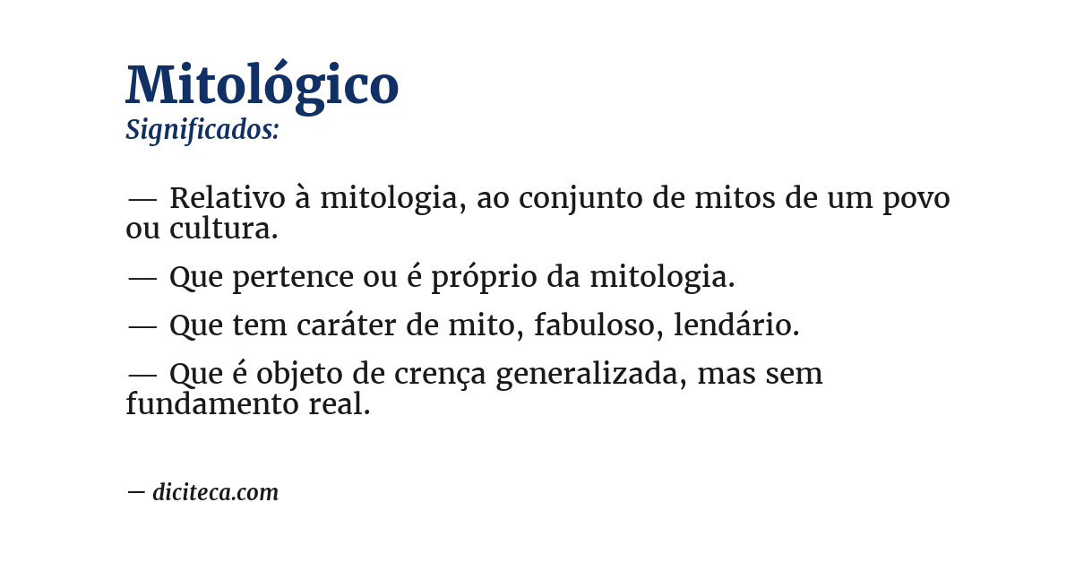 Significado de mitológico