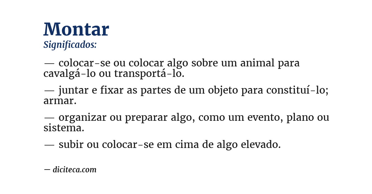 Significado de montar