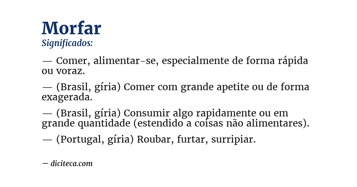 Significado de morfar