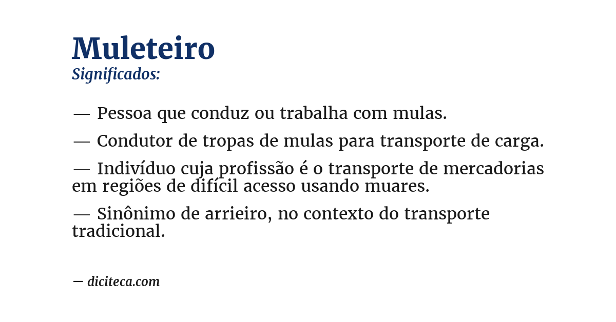 Significado de muleteiro