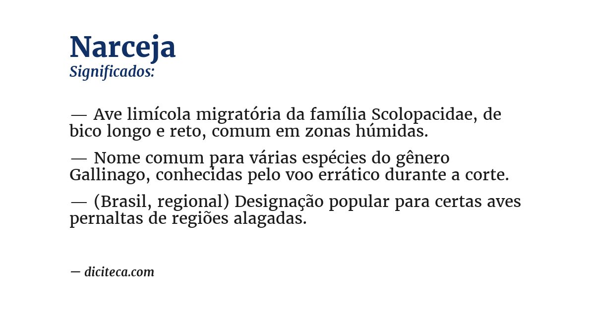 Significado de narceja