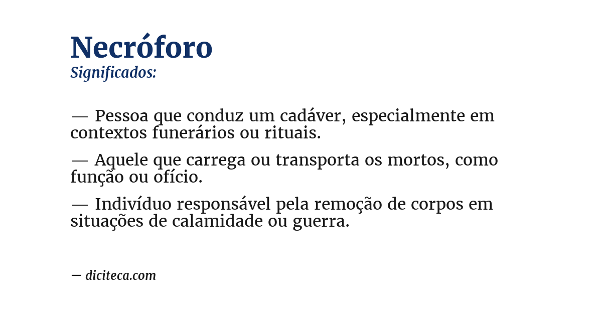 Significado de necróforo
