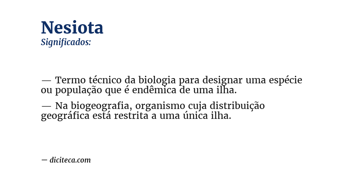Significado de nesiota