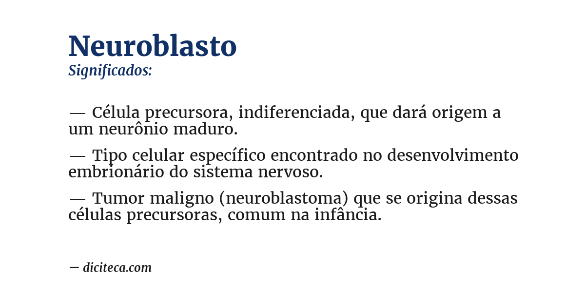 Significado de neuroblasto