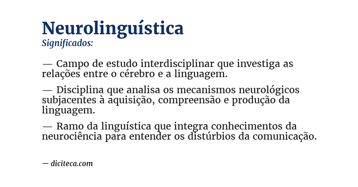 Significado de neurolinguística