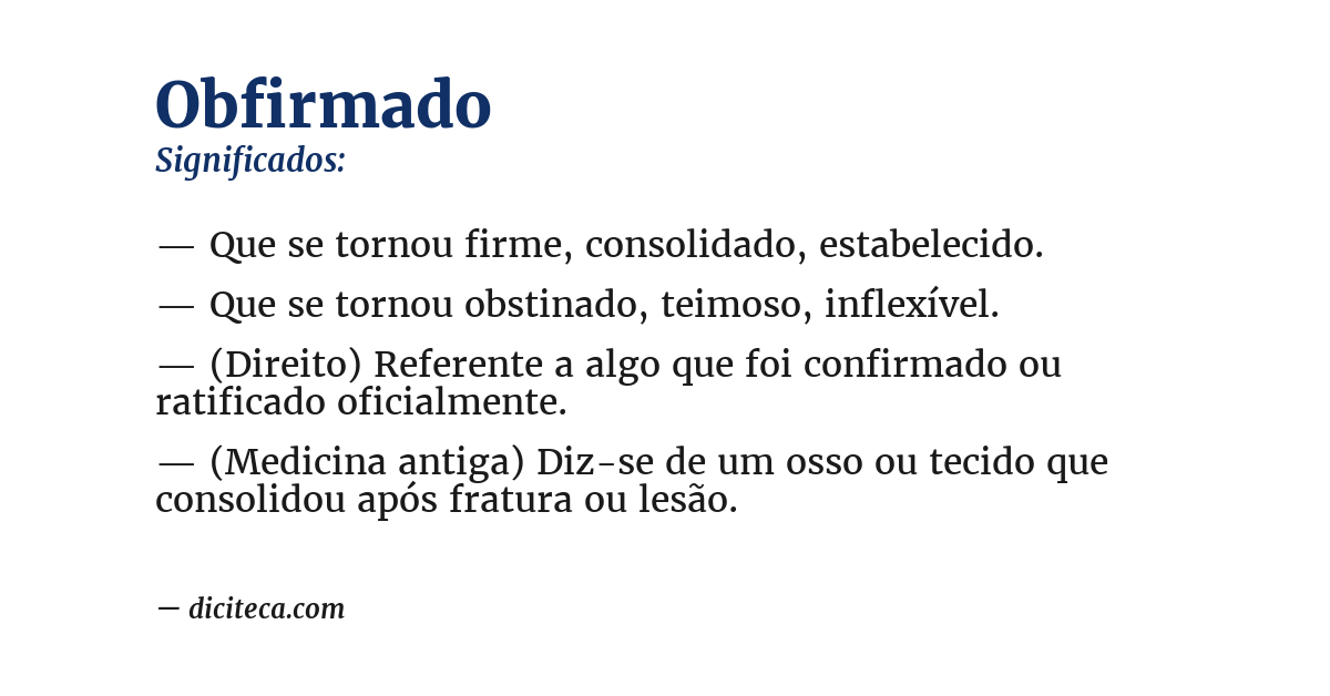 Significado de obfirmado