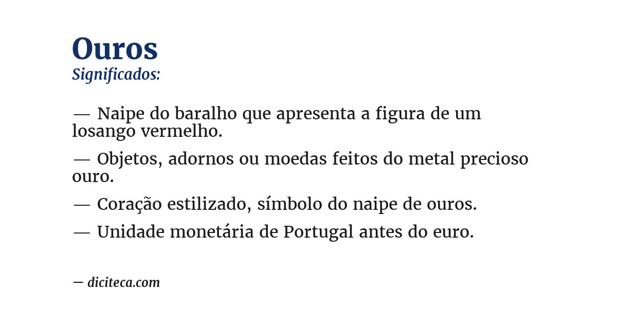 Significado de ouros