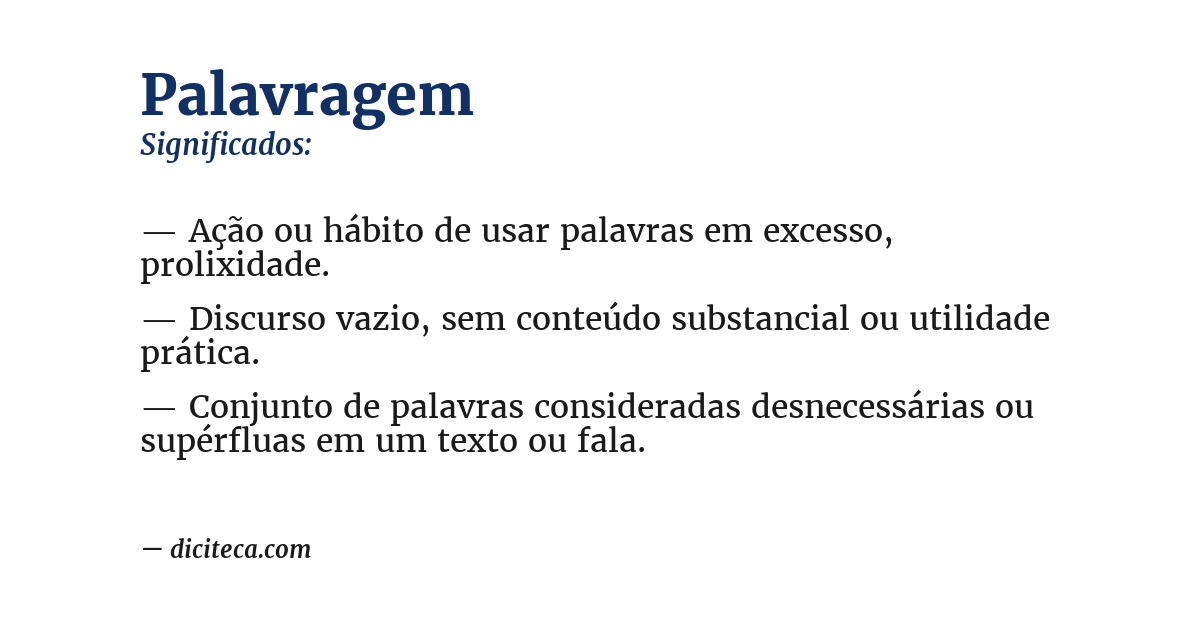 Significado de palavragem