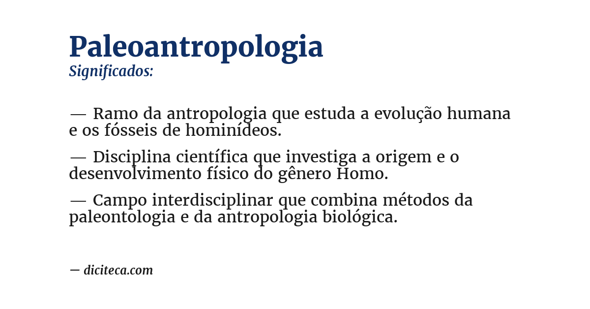 Significado de paleoantropologia