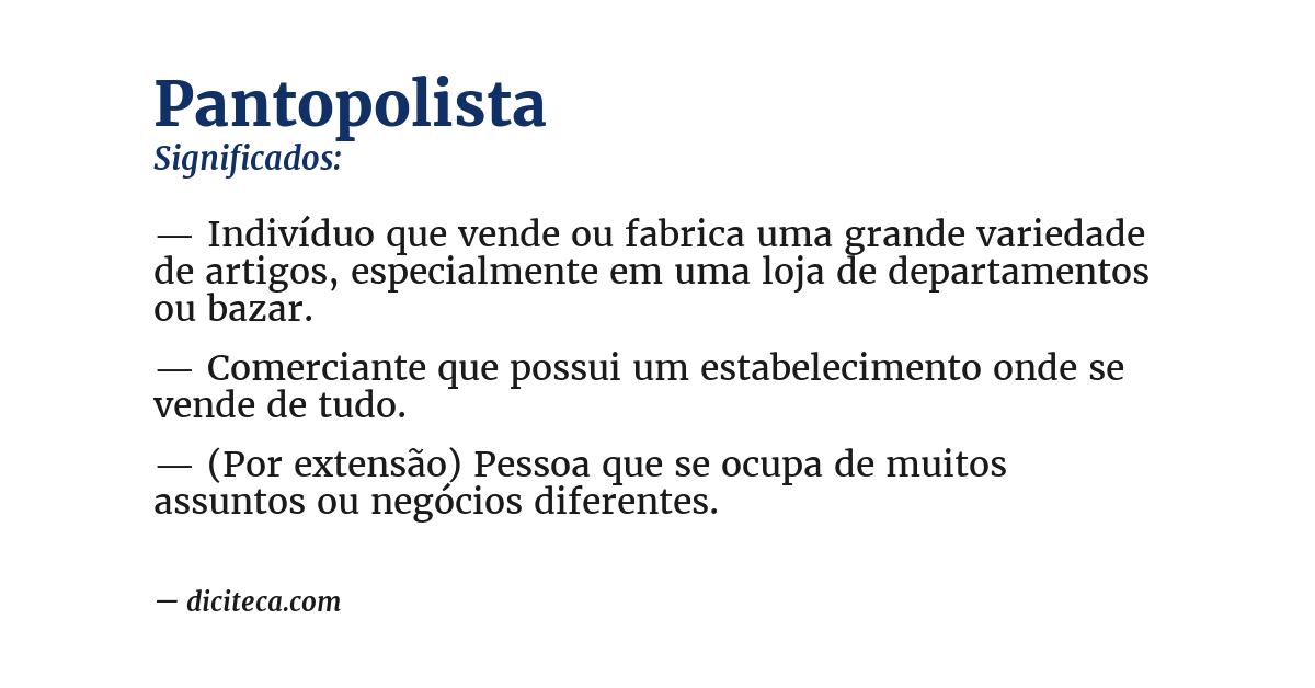 Significado de pantopolista