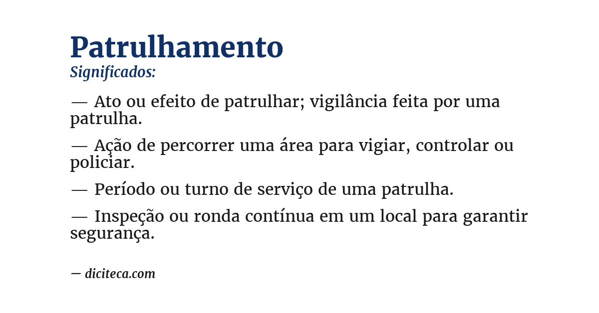 Significado de patrulhamento