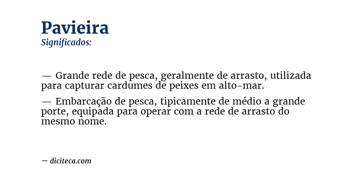 Significado de pavieira