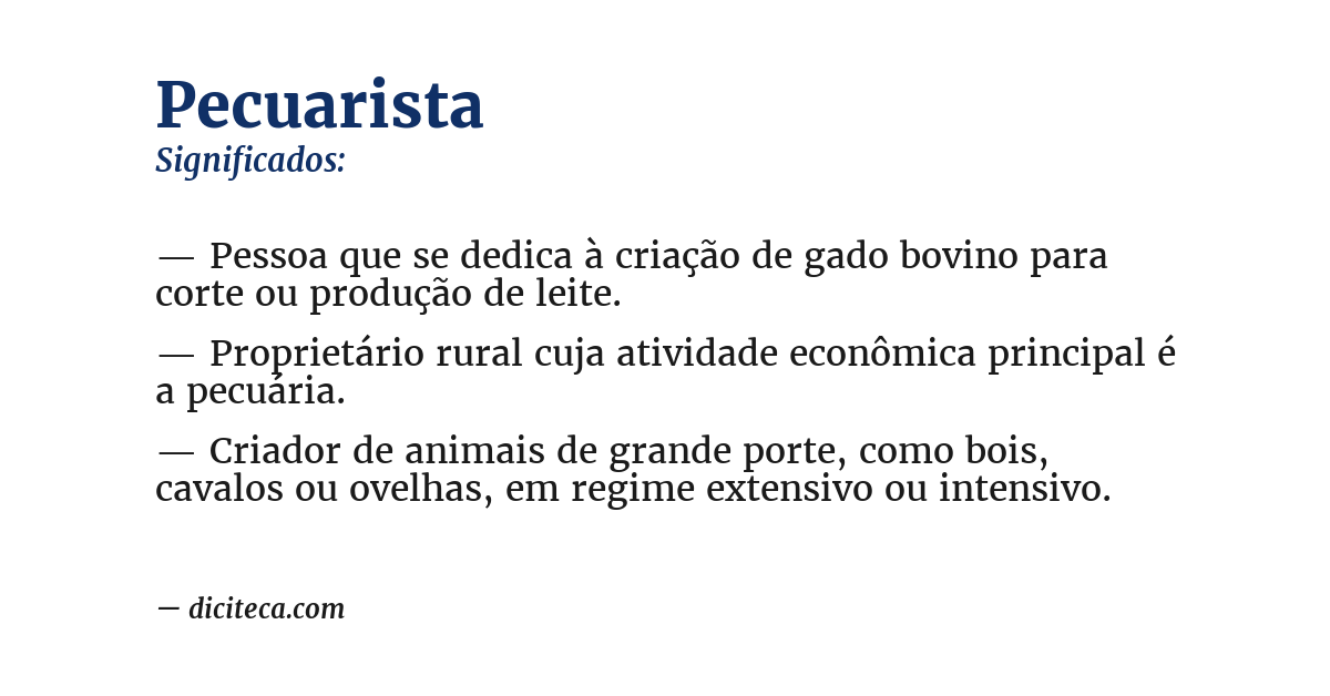 Significado de pecuarista