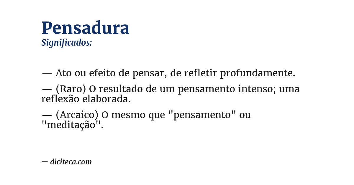Significado de pensadura